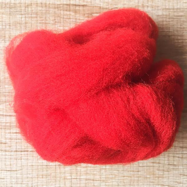 Needle felted supplies wool felting Red wool Roving for felting short fabric