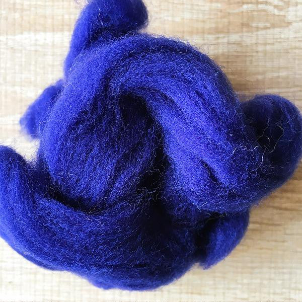 Needle felted supplies wool felting Blue wool Roving for felting short fabric