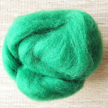 Needle felted wool felting Green Christmas wool Roving for felting supplies short fabric easy felt