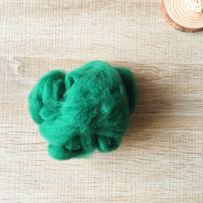 Needle felted wool felting Green Forest wool Roving for felting supplies short fabric easy felt