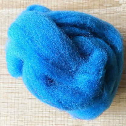 Needle felted supplies wool felting Blue wool Roving for felting short fabric