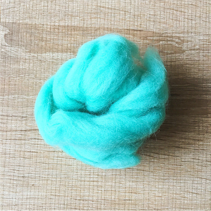 Needle felted wool felting Green Mint wool Roving for felting supplies short fabric easy felt