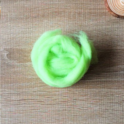 Needle felted wool felting Green burgeen wool Roving for felting supplies short fabric easy felt