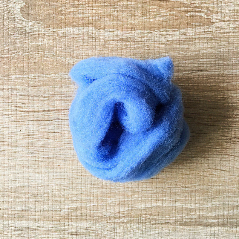 Needle felted wool felting Blue Sailor Blue wool Roving for felting supplies short fabric easy felt