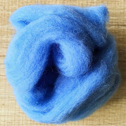 Needle felted supplies wool felting Blue wool Roving for felting short fabric