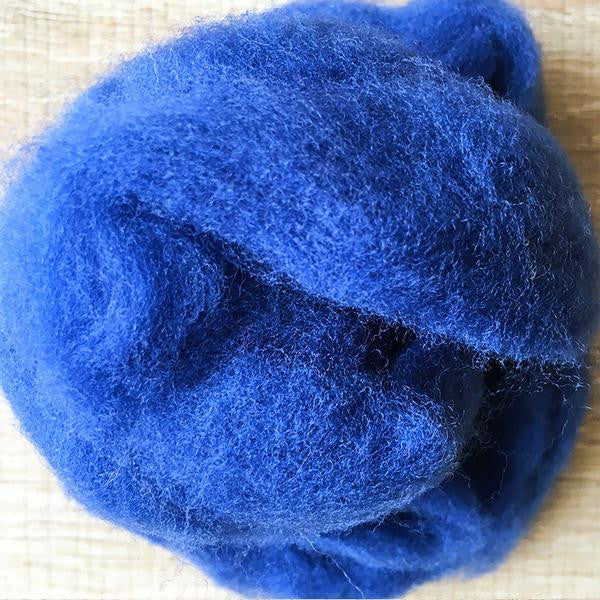 Needle felted supplies wool felting Blue wool Roving for felting short fabric