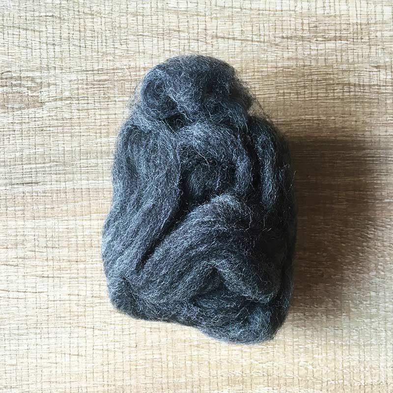 Needle felted wool felting MIX black wool Roving for felting supplies short fabric easy felt