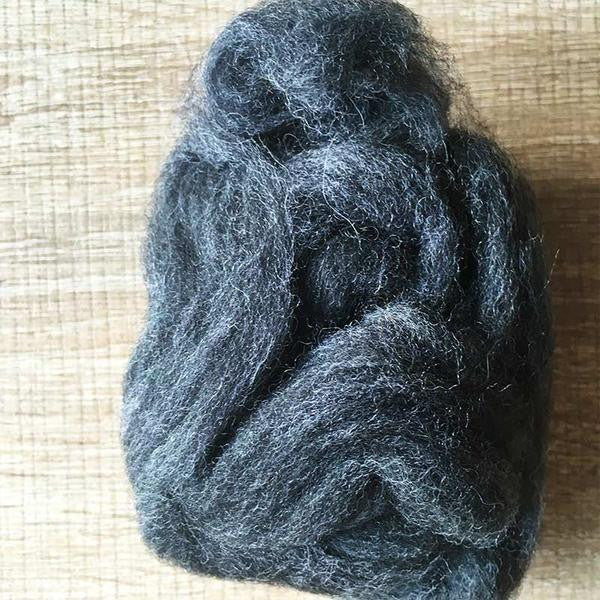 Needle felted supplies wool felting Gray wool Roving for felting short fabric