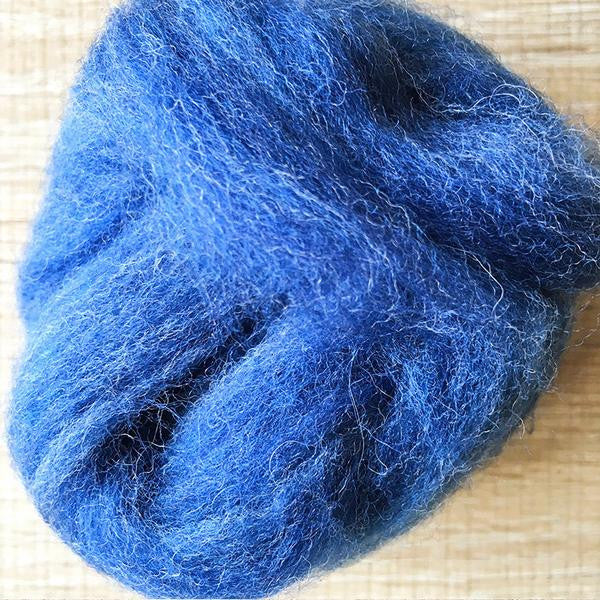 Needle felted supplies wool felting Blue wool Roving for felting short fabric