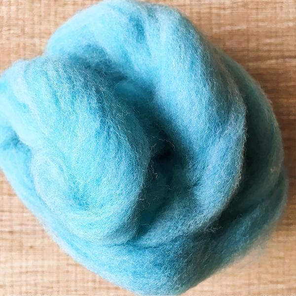 Needle felted supplies wool felting Blue wool Roving for felting short fabric