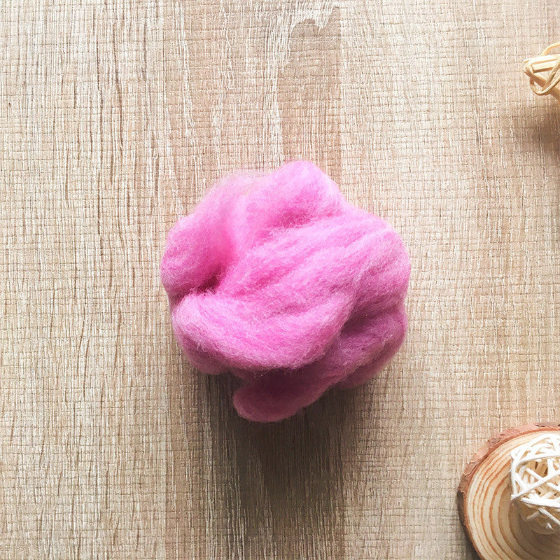 Needle felted wool felting Mixed Perilla pink wool Roving for felting supplies short fabric easy felt