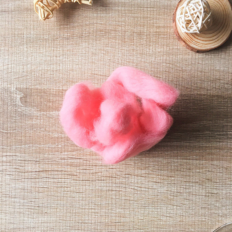 Needle felted wool felting Salmon pink wool Roving for felting supplies short fabric easy felt