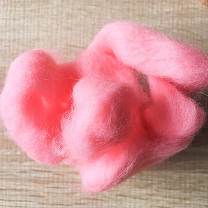 Needle felted wool felting Salmon pink wool Roving for felting supplies short fabric easy felt