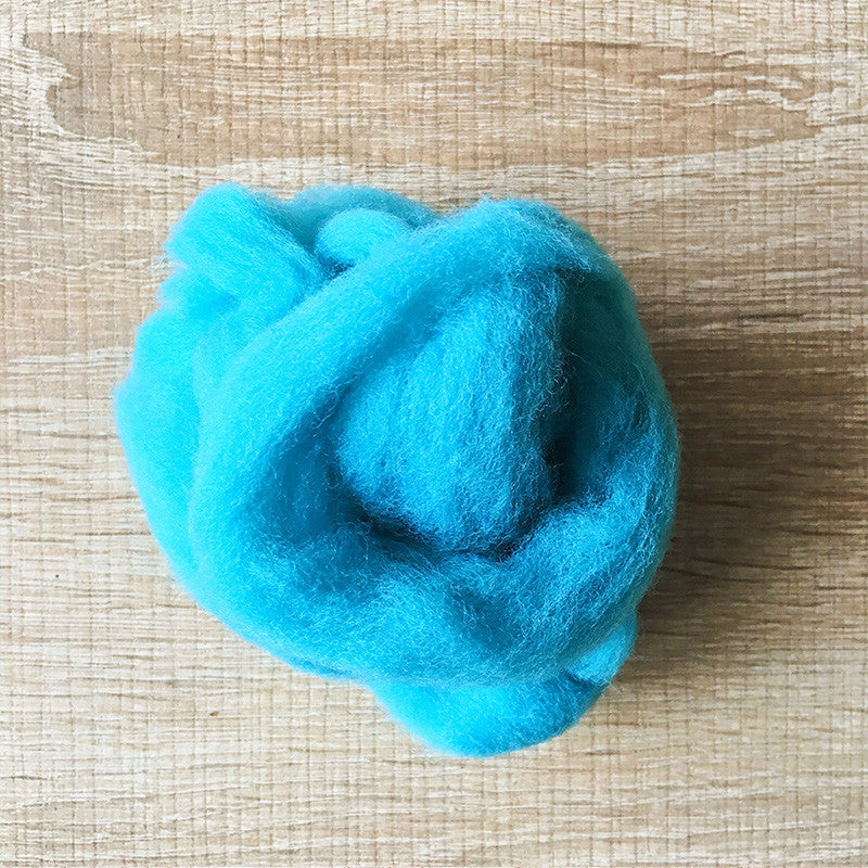 Needle felted wool felting Blue Sullivan Blue wool Roving for felting supplies short fabric easy felt