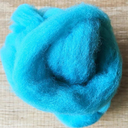 Needle felted supplies wool felting Blue wool Roving for felting short fabric