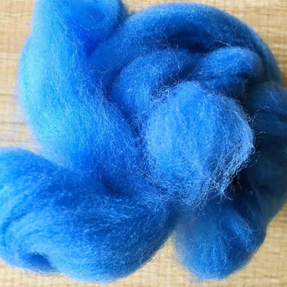 Needle felted supplies wool felting Blue wool Roving for felting short fabric