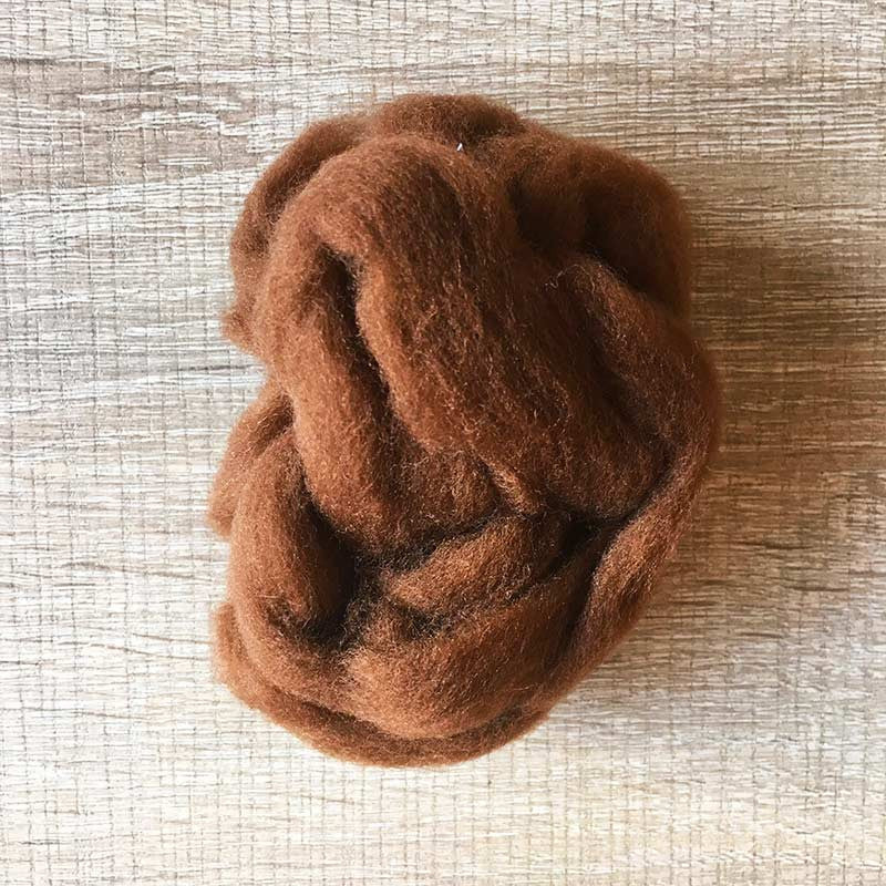 Needle felted wool felting Brown wool Roving for felting supplies short fabric easy felt