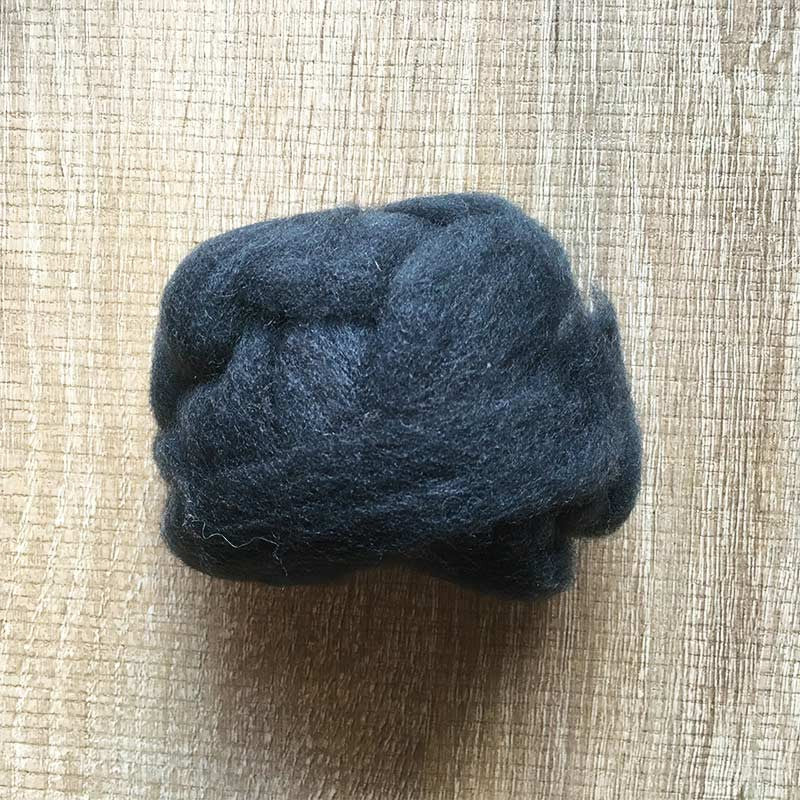 Needle felted wool felting dark gray wool Roving for felting supplies short fabric easy felt