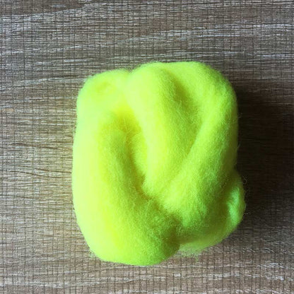 Needle felted wool felting fluorescent yellow wool Roving for felting supplies short fabric easy felt