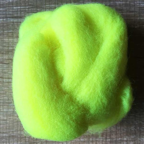 Needle felted supplies wool felting Yellow wool Roving for felting short fabric