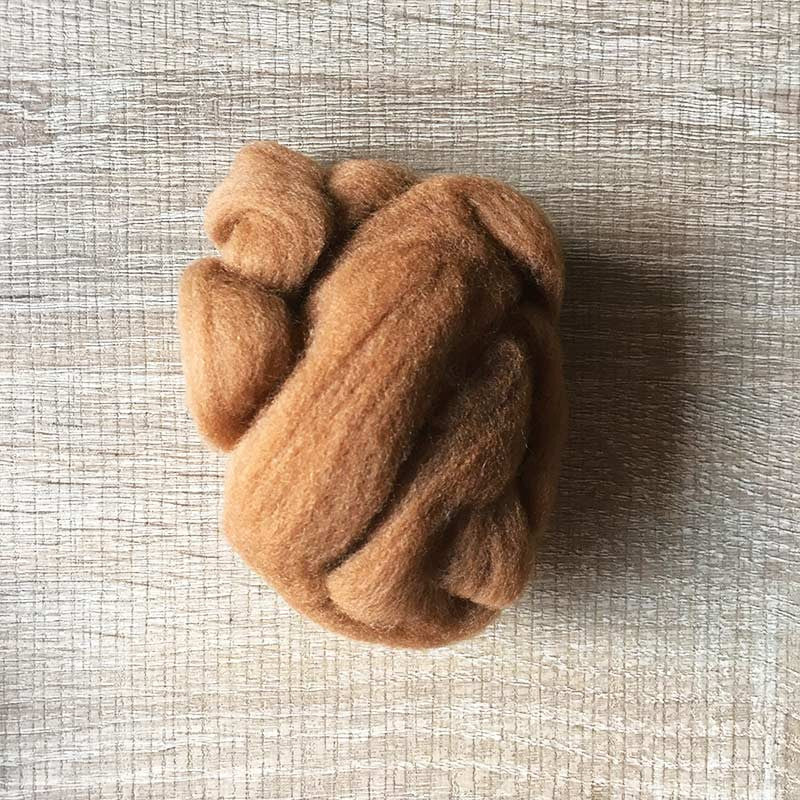 Needle felted wool felting gold brown wool Roving for felting supplies short fabric easy felt