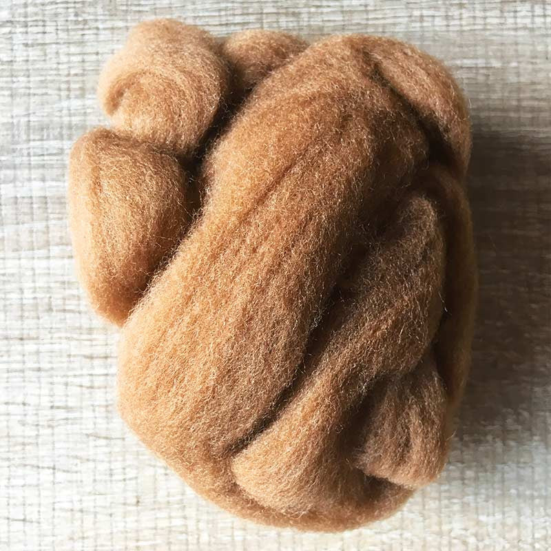 Needle felted wool felting gold brown wool Roving for felting supplies short fabric easy felt