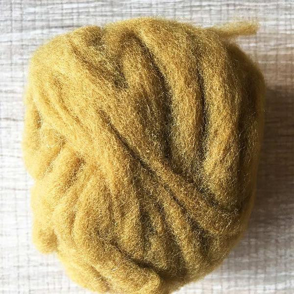 Needle felted supplies wool felting Yellow wool Roving for felting short fabric