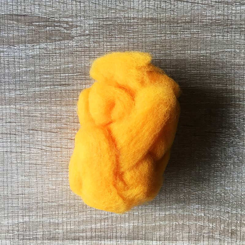 Needle felted wool felting gold yellow wool Roving for felting supplies short fabric easy felt