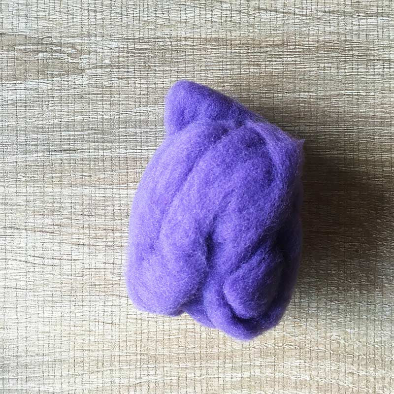 Needle felted wool felting grape purple wool Roving for felting supplies short fabric easy felt