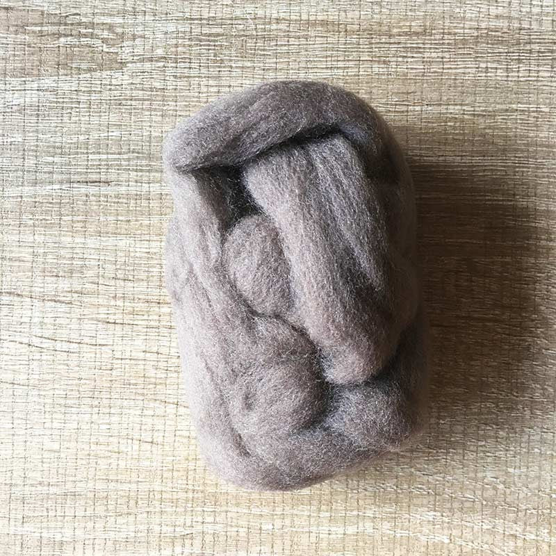 Needle felted wool felting gray tan wool Roving for felting supplies short fabric easy felt