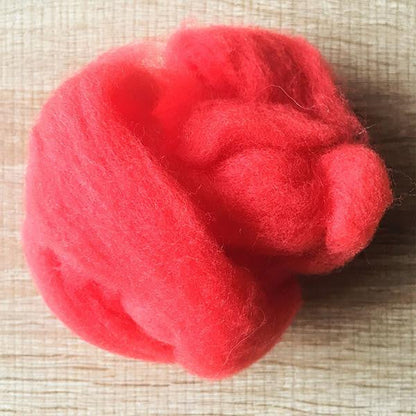 Needle felted supplies wool felting Red wool Roving for felting short fabric