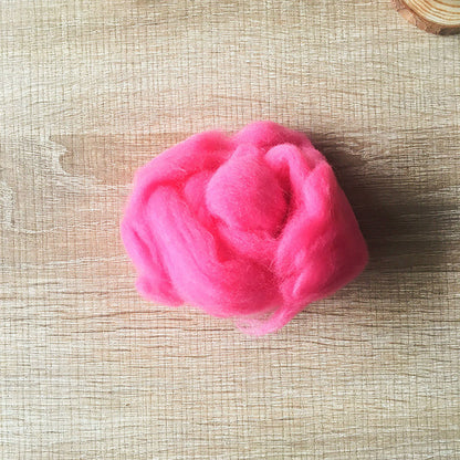 Needle felted wool felting peach red wool Roving for felting supplies short fabric easy felt