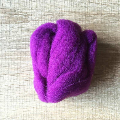 Needle felted wool felting purple wool Roving for felting supplies short fabric easy felt