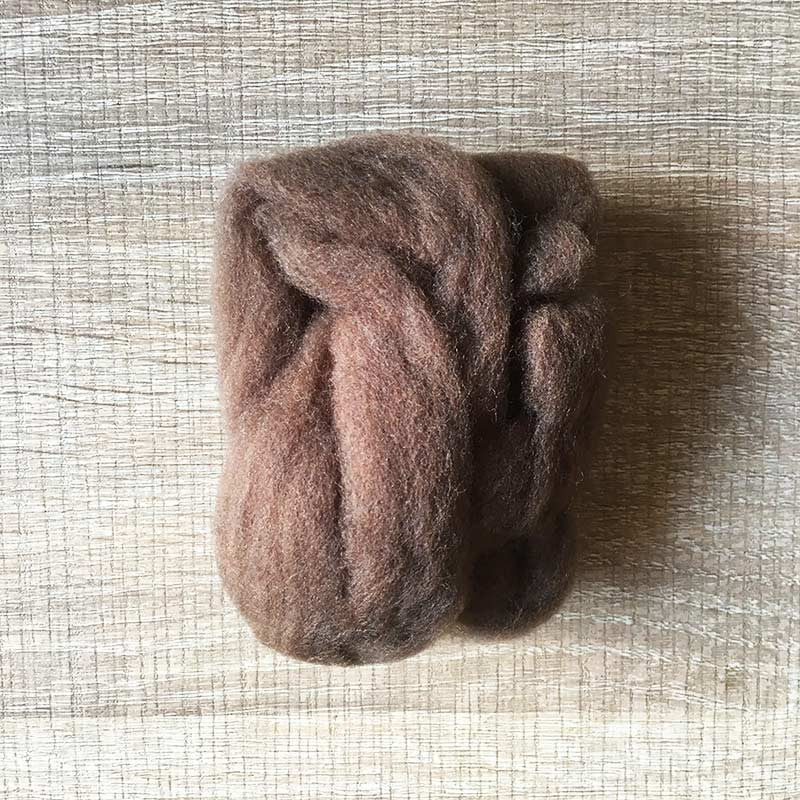 Needle felted wool felting racoon brown wool Roving for felting supplies short fabric easy felt