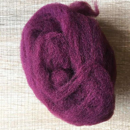 Needle felted supplies wool felting purple wool Roving for felting short fabric