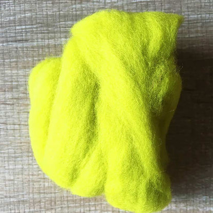 Needle felted wool felting yellow green wool Roving for felting supplies short fabric easy felt