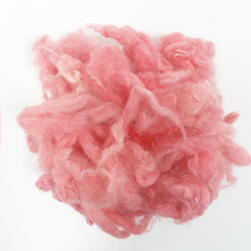 Needle felting supplies 10g pink wool Curly Wool Curly Fiber for Wool Felt for Poodle Bichon and Sheep