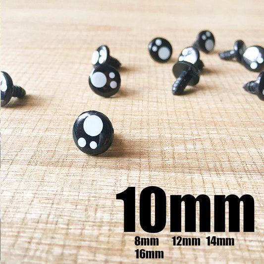 Needle felting bead eyes 10 pairs 10mm Safety eyes Animal eyes Amigurumi eyes Doll eyes Stuffed Toy eyes Doll Parts Plastic eyes Black