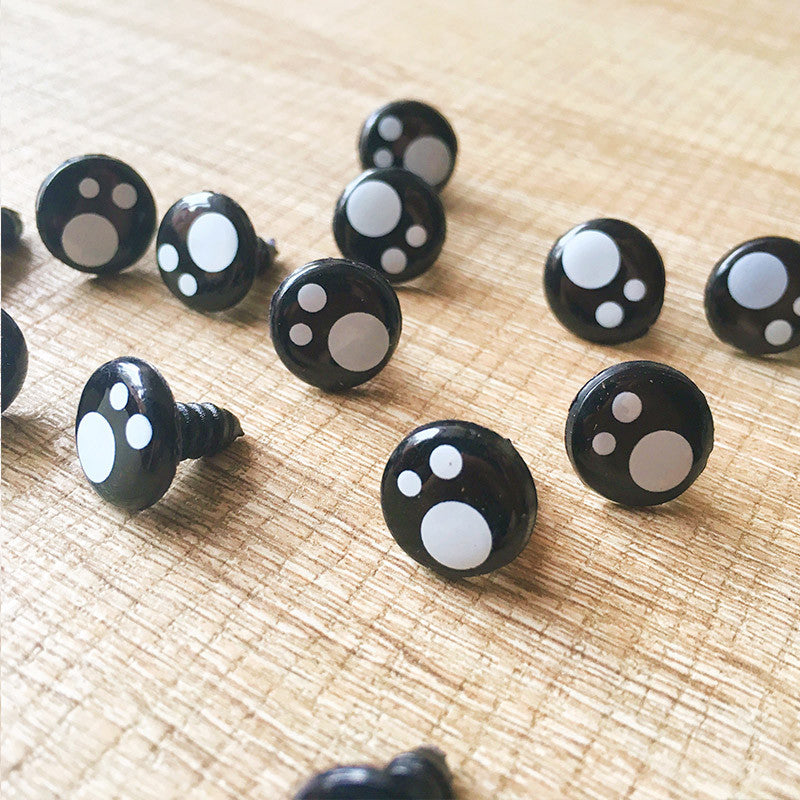 Needle felting bead eyes 10 pairs 12mm Safety eyes Animal eyes Amigurumi eyes Doll eyes Stuffed Toy eyes Doll Parts Plastic eyes Black