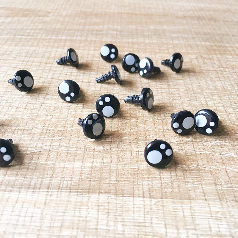 Needle felting bead eyes 10 pairs 16mm Safety eyes Animal eyes Amigurumi eyes Doll eyes Stuffed Toy eyes Doll Parts Plastic eyes Black