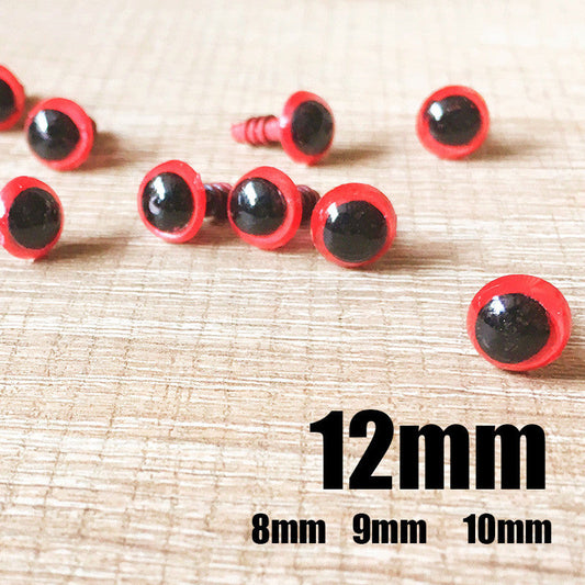 Needle felting bead eyes 10 pairs 12mm red Safety eyes Animal eyes Amigurumi eyes Doll eyes Stuffed Toy eyes Doll Parts Plastic eyes Black