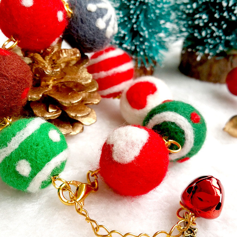 Needle felting kit for beginners starters Christmas accessories Bracelet Cute balls