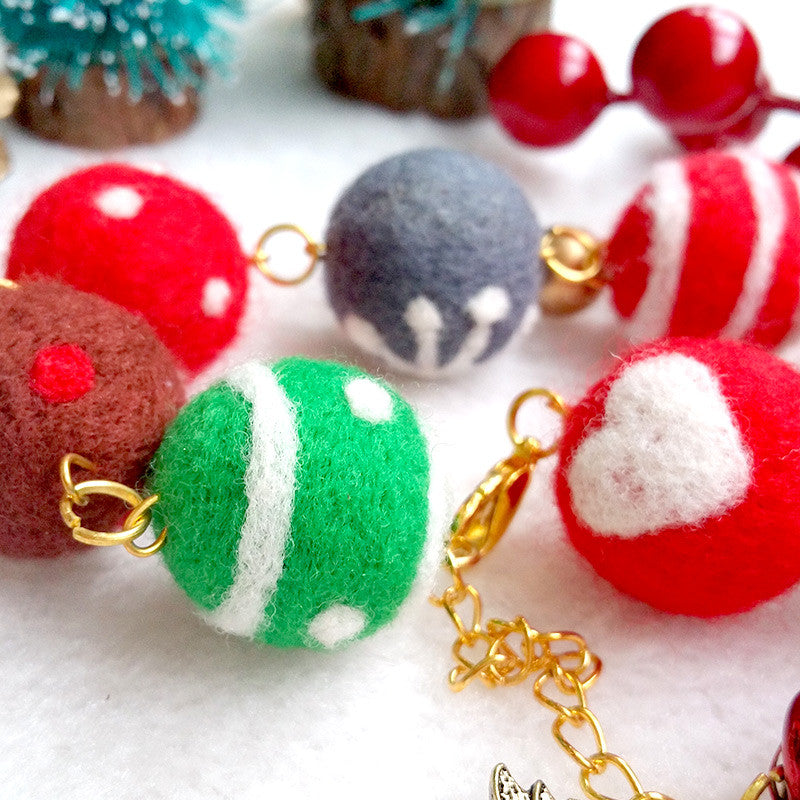 Needle felting kit for beginners starters Christmas accessories Bracelet Cute balls