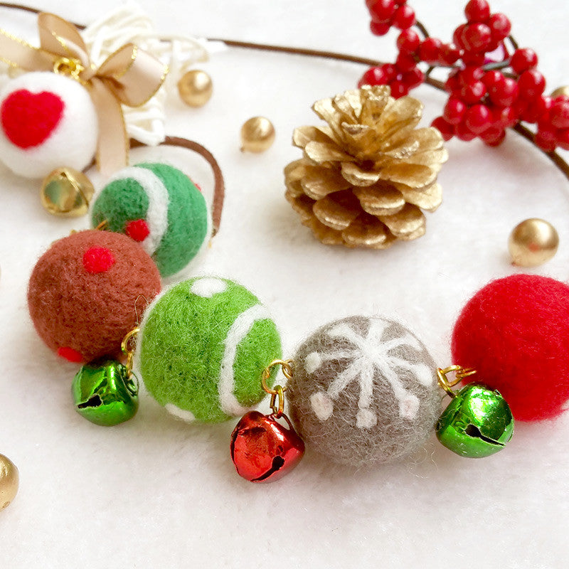 Needle felting kit for beginners starters Christmas accessories Necklace Cute balls