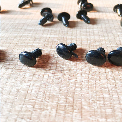 Needle felting supplies 6mmx8mm 20 oval black animal dog puppy nose eyes Safety nose Animal nose Amigurumi nose eyes Doll nose Stuffed Toy nose Doll Parts Plastic nose Black