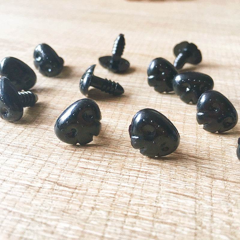 Needle felting supplies animal dog puppy nose 5 pieces 35mm Safety nose Animal nose Amigurumi nose Doll nose Stuffed Toy nose Doll Parts Plastic nose Black