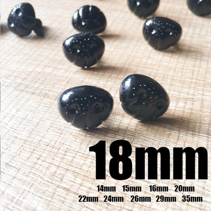 Needle felting supplies animal dog puppy nose 6 pieces  18mm Safety nose Animal nose Amigurumi nose Doll nose Stuffed Toy nose Doll Parts Plastic nose Black