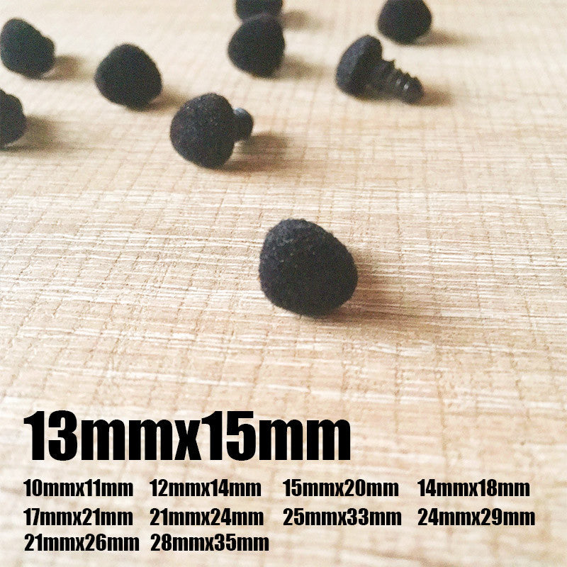 Needle felting supplies animal velour dog puppy nose 10 pieces 13mmx15mm Safety nose Animal nose Amigurumi nose Doll nose Stuffed Toy nose Doll Parts Plastic nose Black