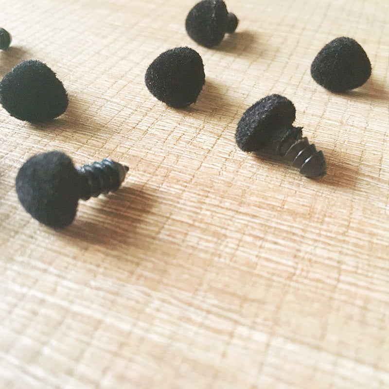 Needle felting supplies animal velour dog puppy nose 10 pieces 21mmx24mm Safety nose Animal nose Amigurumi nose Doll nose Stuffed Toy nose Doll Parts Plastic nose Black