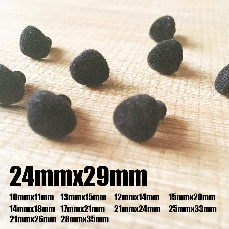 Needle felting supplies animal velour dog puppy nose 10 pieces 21mmx26mm Safety nose Animal nose Amigurumi nose Doll nose Stuffed Toy nose Doll Parts Plastic nose Black